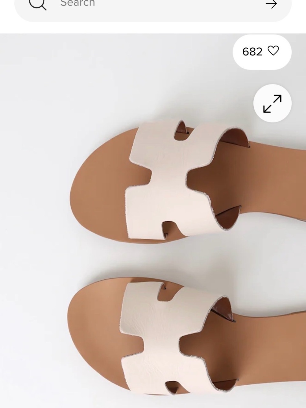 Lulu's Nude Leather Slide Sandals - Picture 3 of 10